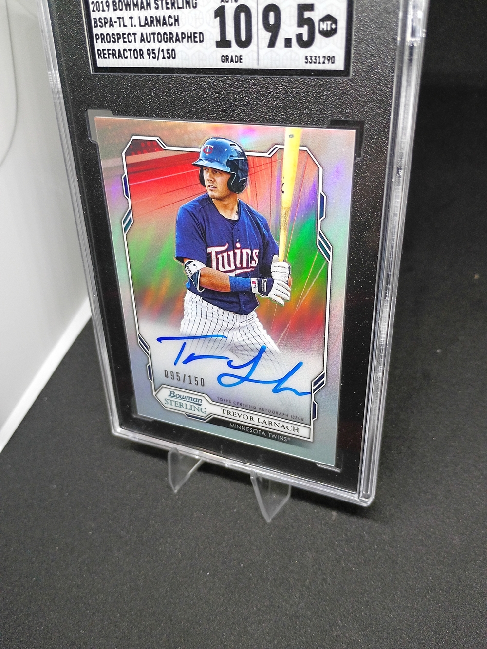 2019 Bowman Sterling Trevor Larnach Auto Refractor /150 SGC 9.5 Graded Card
